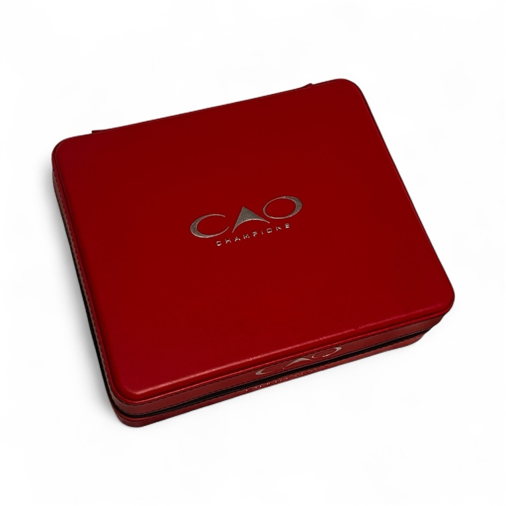 Beautiful Ferrari Red CAO Leather Cased Travel Humidor